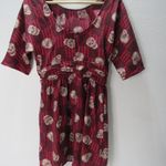 Xhilaration Red Skull Dress Midi Checkered Stargirl Emo Rock Dress Small Photo 6