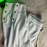 Anthropologie Women's Ivory Cropped Joggers M Snap Ankle Casual Pants Photo 4