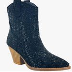 Navy Cowboy Boots Blue Size 7 Photo 0