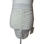 Alex Perry Ruched Crystal Mini Skirt in White US 2 New Womens Stretchy Photo 5