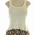 Urban Outfitters NEW COOPERATIVE Cream Ivory Floral Knit Sleeveless Ruffle Tank Photo 0