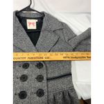 Anthropologie Double Breasted Peplum Blazer Herringbone 100% Wool Black White S Photo 9