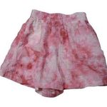 ZARA NEW Crepe Lightweight Midrise Pink White Tie Dye Print Pattern Mini Shorts Photo 0