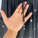 EXPRESS Y2K Black Silk Sequin Beaded Ruffle Tie Neck Sleeveless Halter Top S Photo 11