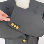 Vintage Stanley Blacker Wool Blazer Black Gold Crest Buttons Size 14 Size M Photo 6