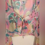 Princess Polly  sheer long sleeve split front crop top size 6 Photo 9