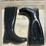 Hunter  Original Gloss Tall Rain Boots Women’s Size 6 Black Galoshes Photo 5