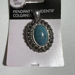 Bead Landing Oval Necklace Pendant Silver and Turquoise Jewelry Making Blue Photo 0