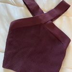 Babaton Aritzia Cross-Strap Sculpt Knit Crop Top in Deep Purple Photo 1