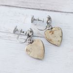 Vintage Screw On Earrings Palm Trees Scene Heart Shape Photo 5