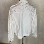 #700 BOUTIQUE White Pearl Beaded Jean Jacket White Size XL Photo 9
