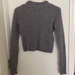 Brandy Melville Gray Ribbed Cropped Sweater Photo 0