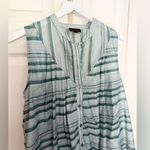 Current Air Anthropologie  Piper Top Sleeveless Tank Green Stripe Size Small Photo 3