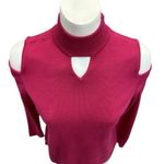 Susan Graver  Pink Mock Neck Cold Shoulder Sweater XS Photo 1