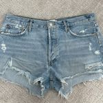 AGOLDE Parker Vintage Cut Off Short light wash distressed frayed hem button fly Photo 5