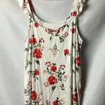 Torrid SIZE0(WO SIZE 10/12) OFF WHITE TOP CORAL FLORAL DESIGN RUFFLE Photo 1