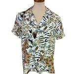 Vintage 80s patchwork print safari top Size L Photo 0