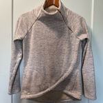 Athleta Tan Space Dye Faux Wrap Front Funnel Mock Neck Sweatshirt Heavy XXS Photo 0