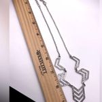 Silver Chevron Geometric Pendant Necklace Modern Boho Festival Coastal Cowgirl Photo 3