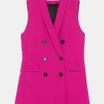 ZARA Fuchsia Pink Vest Dress Blazer Jacket w/ Lapel Collar Size XS NEW Photo 6