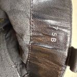 Source Unknown Black Leather Ankle Boots Gold Buckle Zip Side Elastic Ankle Booties Size 75B Photo 6