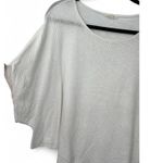 Eileen Fisher | L | Organic Linen Gauze Bateau Neck Poncho Knit Sweater Pullover Photo 2