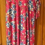 Gilli Maternity Bright Pink Floral Faux Wrap w/Tie Stretchy Maxi Dress‎ Sz Small Photo 0