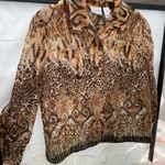 Alfred Dunner Petite Women’s Animal Print Burnout Button Up Blouse Photo 14
