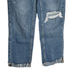 Garage Denim Ex-Boyfriend Jeans Blue Medium Wash Button Fly Distressed Destroyed Photo 5