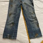 D&G 90s Distressed paint smudge rip repair baggy capri denim jeans euro 38 Photo 6