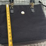 Tommy Hilfiger  Black and Gold Tote Bag Structured Design Photo 6
