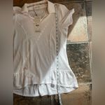 Adidas NEW  Womens White Peplum Active Tennis Golf Activewear Top Sz S Photo 9