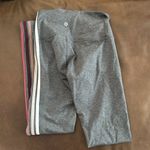 Lulu Lemon Gray Purple, Pink, & White Striped Leggings Photo 7