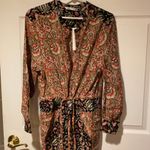 ZARA  Cotton Jumpsuit Belted India Print NWT S Photo 5