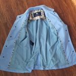 Burberry Women's Blue Belted Trench Coat Size 6R Photo 7