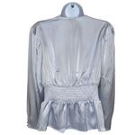 EXPRESS Gorgeous Baby Blue L/S Draped Fabric Top Blouse Satin NWT $68 Size Small Photo 6