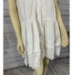 Vintage 1990’s Lone Ranger Paisley Eyelet collared button down dress size medium White Photo 7