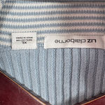 Liz Claiborne  Striped Multi Knit Quarter Zip Mock Neck Sweater Blue White XL Photo 8