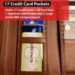 Motorcycle Chain Wallet for Men – 100% Natural Genuine Leather, Long Trifold RFID Blocking, Credit Card Money Organizer - Men’s Trucker Biker Metal Chain Wallets Photo 2