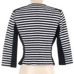 White House | Black Market Cropped Striped Zippered Blazer Jacket Size 4 Small S Photo 3