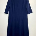 MM.LaFleur  Emily Dress WonderTex Square Neck Short Sleeve Pockets Galaxy Blue 8 Photo 6