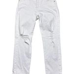 7 For All Mankind Women’s Josefina Skinny Boyfriend Distressed White Jeans Sz 29 Photo 0