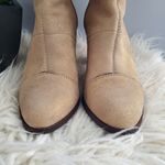 Nicole Gold Brown Baroque Metallic Fabric Leather Ankle Boots Size 7.5 Photo 4