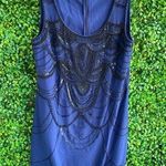 Susana Monaco  Navy Blue Black Beaded Embellished Sheath Dress. Stunning! Photo 0