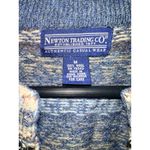 Newton Trading Company 100% Wool Sweater Cardigan Jacket Zip Nordic Women Sz M Blue Size M Photo 3