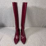 Steve Madden  Women's Knee High “Triumph” Boots Size 7 Burgundy Croc-Embossed Photo 3