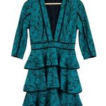 Pretty Little Thing  Dress Womens 6 Teal Blue Lace Tiered Witchy Victorian Gothic Photo 0
