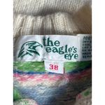 Vintage The Eagle’s Eye Fair Isle Shetland Wool Henley Sweater Pastel Pink Cozy White Size M Photo 7