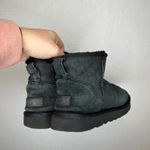 UGG  Classic Ultra Mini Ankle Boots Black Suede Sheepskin Lined Women's Size 9 Photo 1