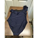 J.Crew Womens Size XL Navy Blue One-Shoulder Ruffle Neck One-Piece Bathing Suit Photo 3
